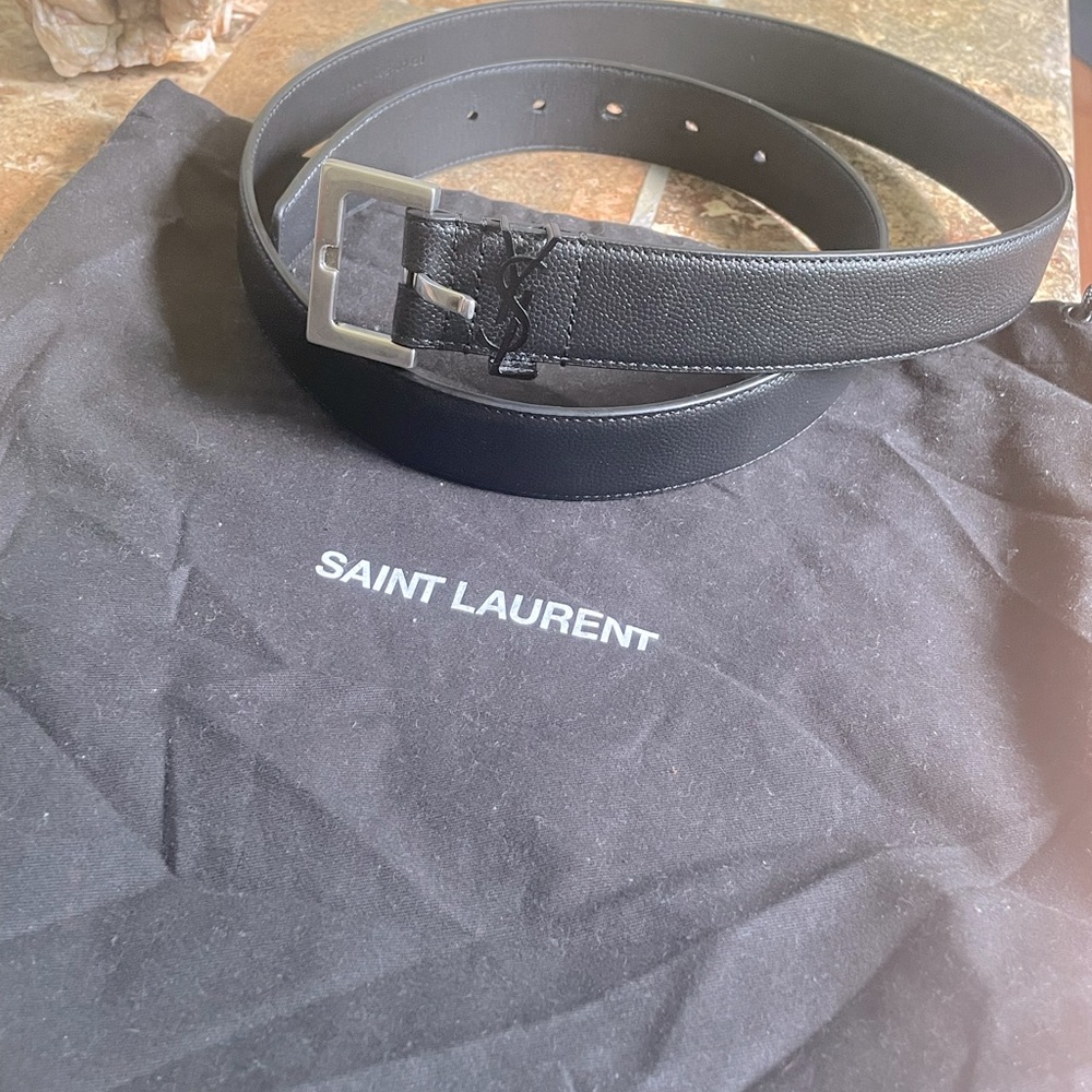 YSL MONOGRAM BELT/black